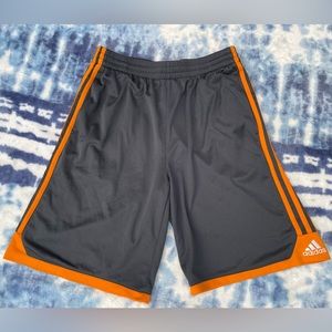 Adidas Youth Athletic Basketball Shorts Grey/Neon Orange XL